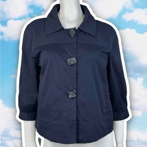 SANDRO SPORTSWEAR A-Line Pleated Swing Button Jacket Overcoat Shacket Retro 50s